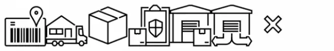 Square Line Icons Estate Ship
