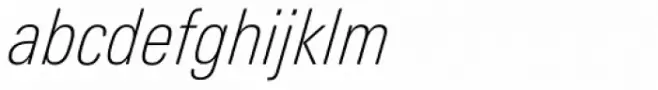 Univers Next Pro 221 Condensed Thin Italic